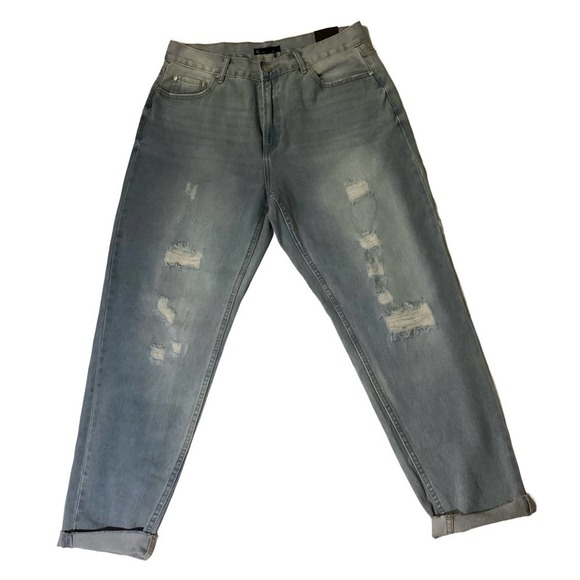 Misguided riot High Rise distress Mom Jeans - Picture 1 of 6